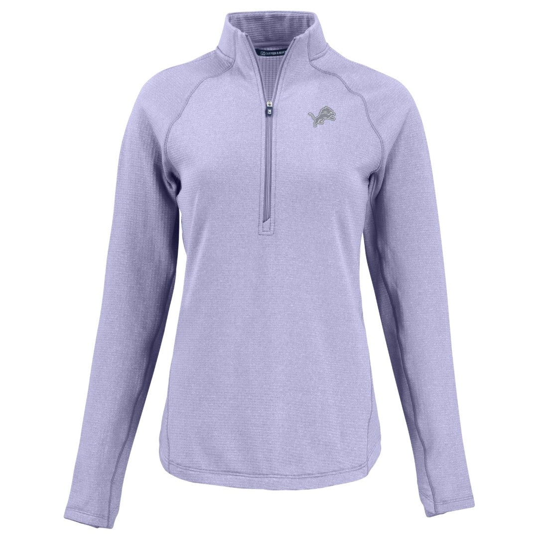 Detroit Lions Cutter & Buck Women's Peshastin Eco Fleece Recycled Half-Zip Top Purple