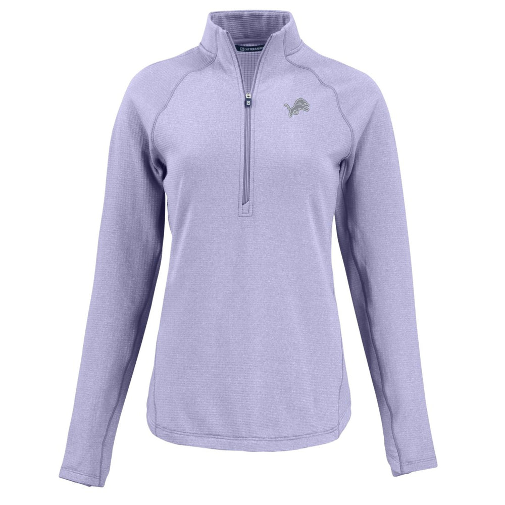 Detroit Lions Cutter & Buck Women's Peshastin Eco Fleece Recycled Half-Zip Top Purple