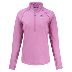 Green Bay Packers Cutter & Buck Women's Peshastin Eco Fleece Recycled Half-Zip Top Pink