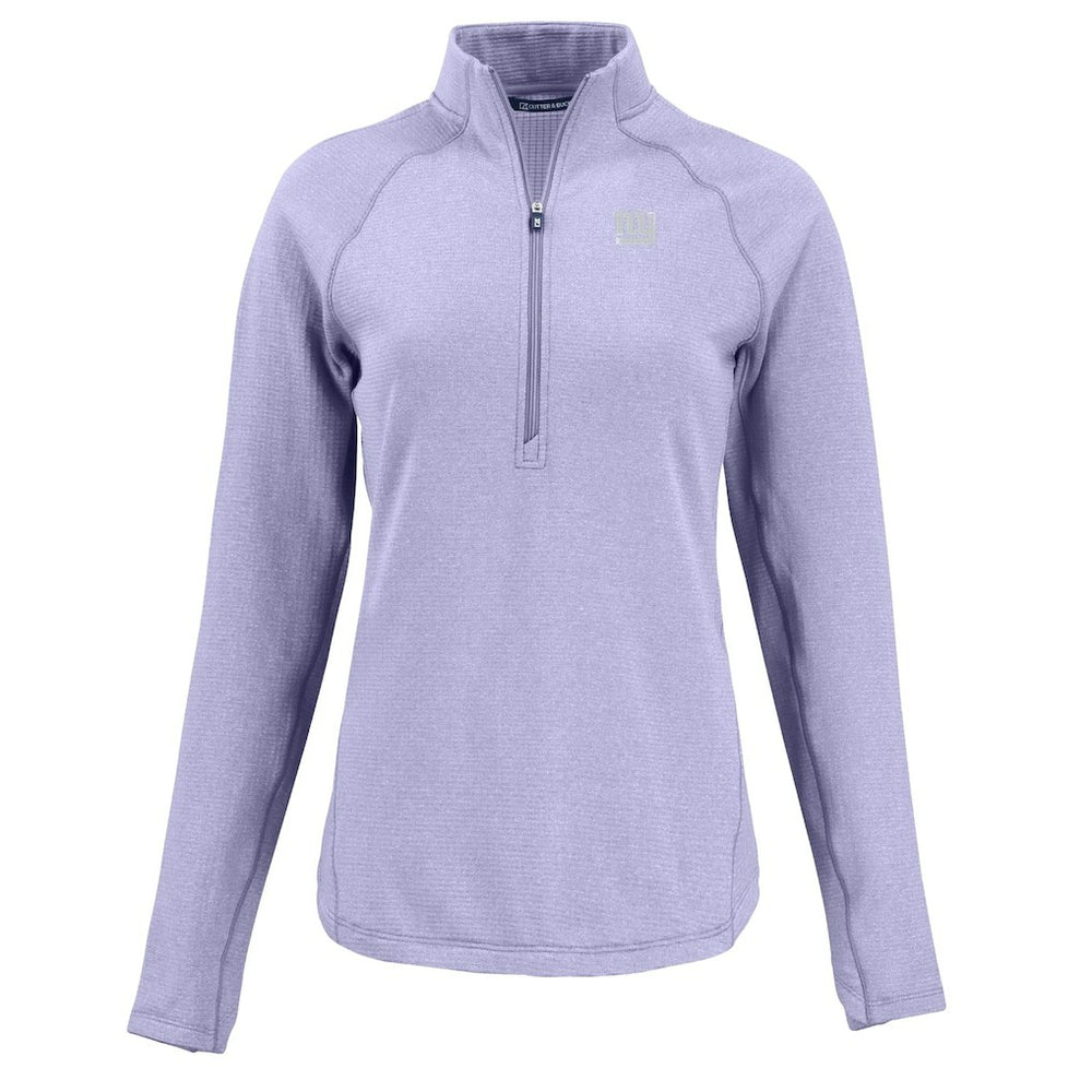 New York Giants Cutter & Buck Women's Peshastin Eco Fleece Recycled Half-Zip Top Purple