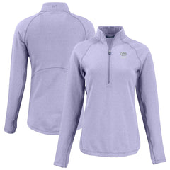 Green Bay Packers Cutter & Buck Women's Peshastin Eco Fleece Recycled Half-Zip Top Purple