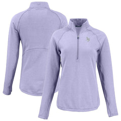 Minnesota Vikings Cutter & Buck Women's Peshastin Eco Fleece Recycled Half-Zip Top Purple