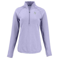 Minnesota Vikings Cutter & Buck Women's Peshastin Eco Fleece Recycled Half-Zip Top Purple