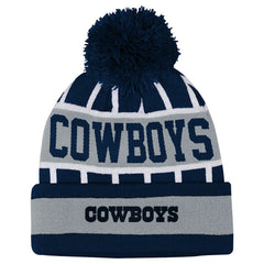 Dallas Cowboys Outerstuff Youth Go Fast Cuffed Knit Hat with Pom Navy