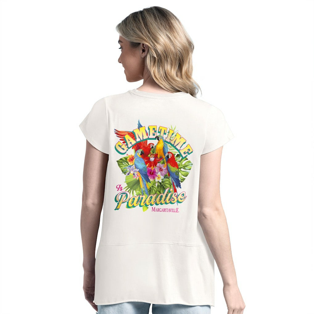 Baltimore Ravens Margaritaville Women's Gametime Is Paradise T-Shirt Cream