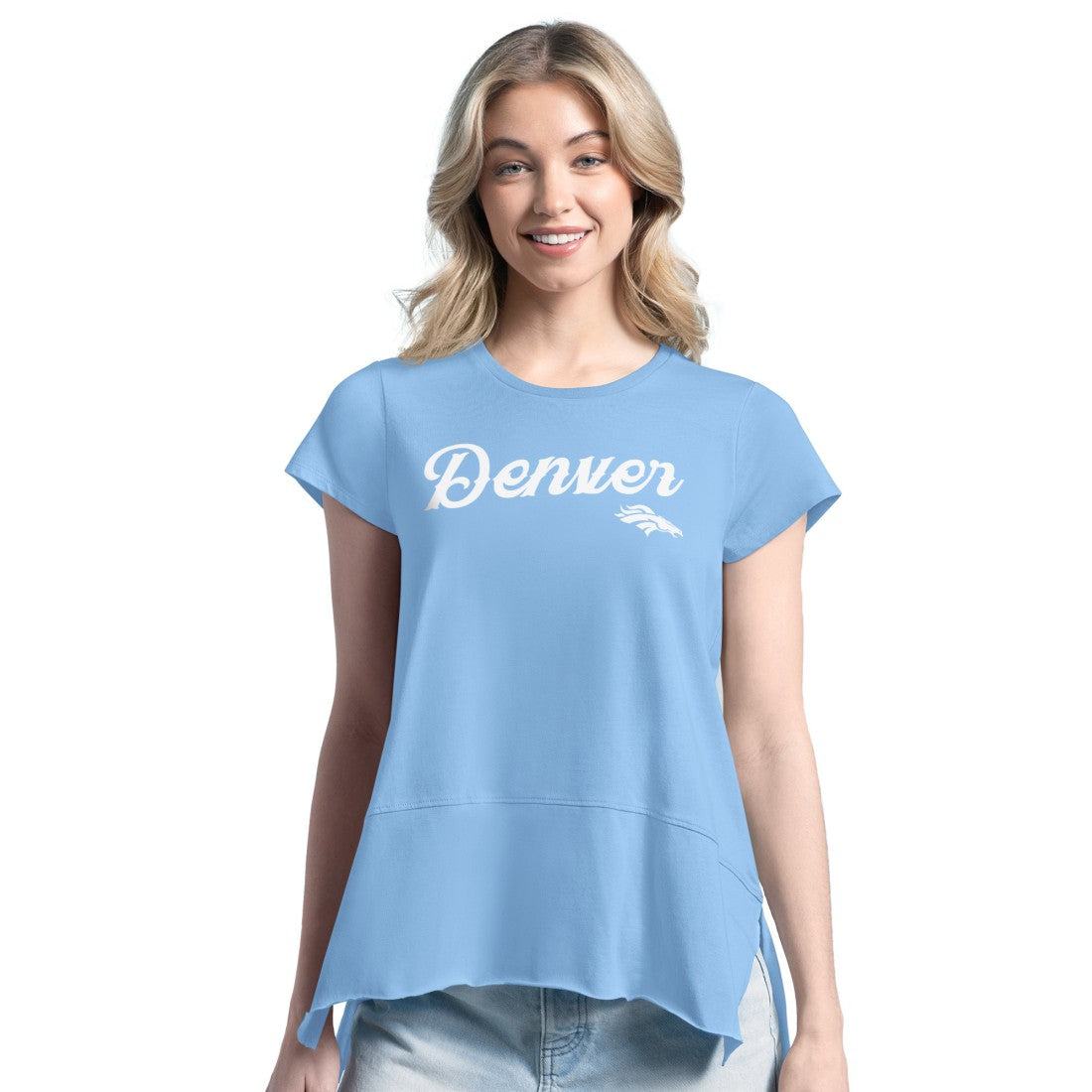 Denver Broncos Margaritaville Women's Gametime Is Paradise T-Shirt Blue
