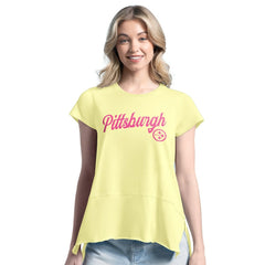 Pittsburgh Steelers Margaritaville Women's Gametime Is Paradise T-Shirt Yellow