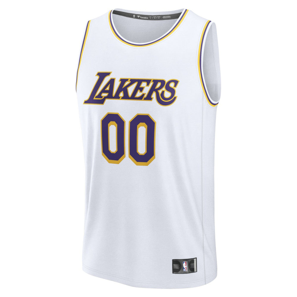 Los Angeles Lakers Youth Fast Break Custom Replica Jersey White Association Edition