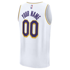 Los Angeles Lakers Youth Fast Break Custom Replica Jersey White Association Edition