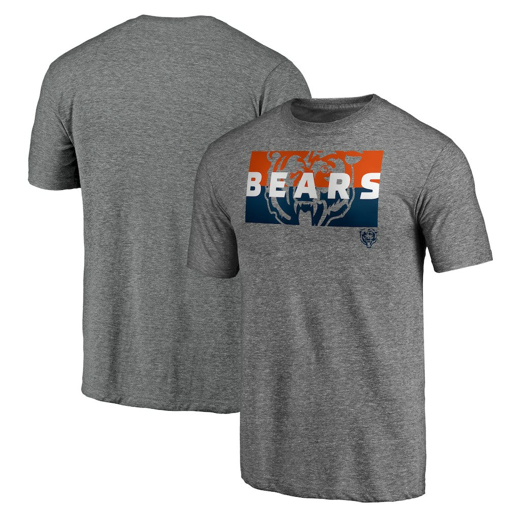 Chicago Bears Square Off Tri-Blend T-Shirt Heather Gray