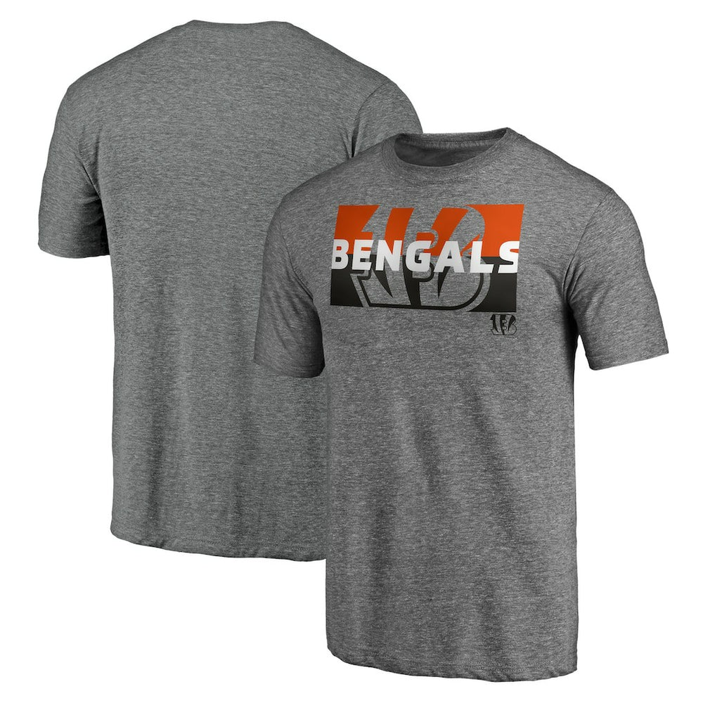 Cincinnati Bengals Square Off Tri-Blend T-Shirt Heather Gray