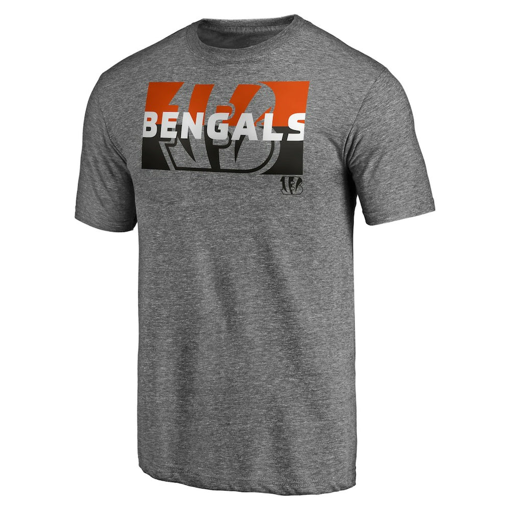 Cincinnati Bengals Square Off Tri-Blend T-Shirt Heather Gray