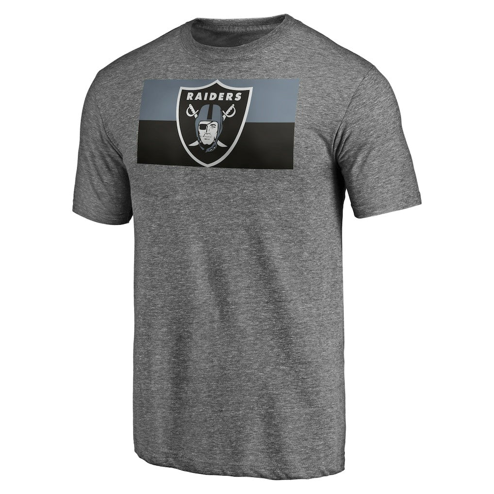 Las Vegas Raiders Square Off Tri-Blend T-Shirt Heather Gray