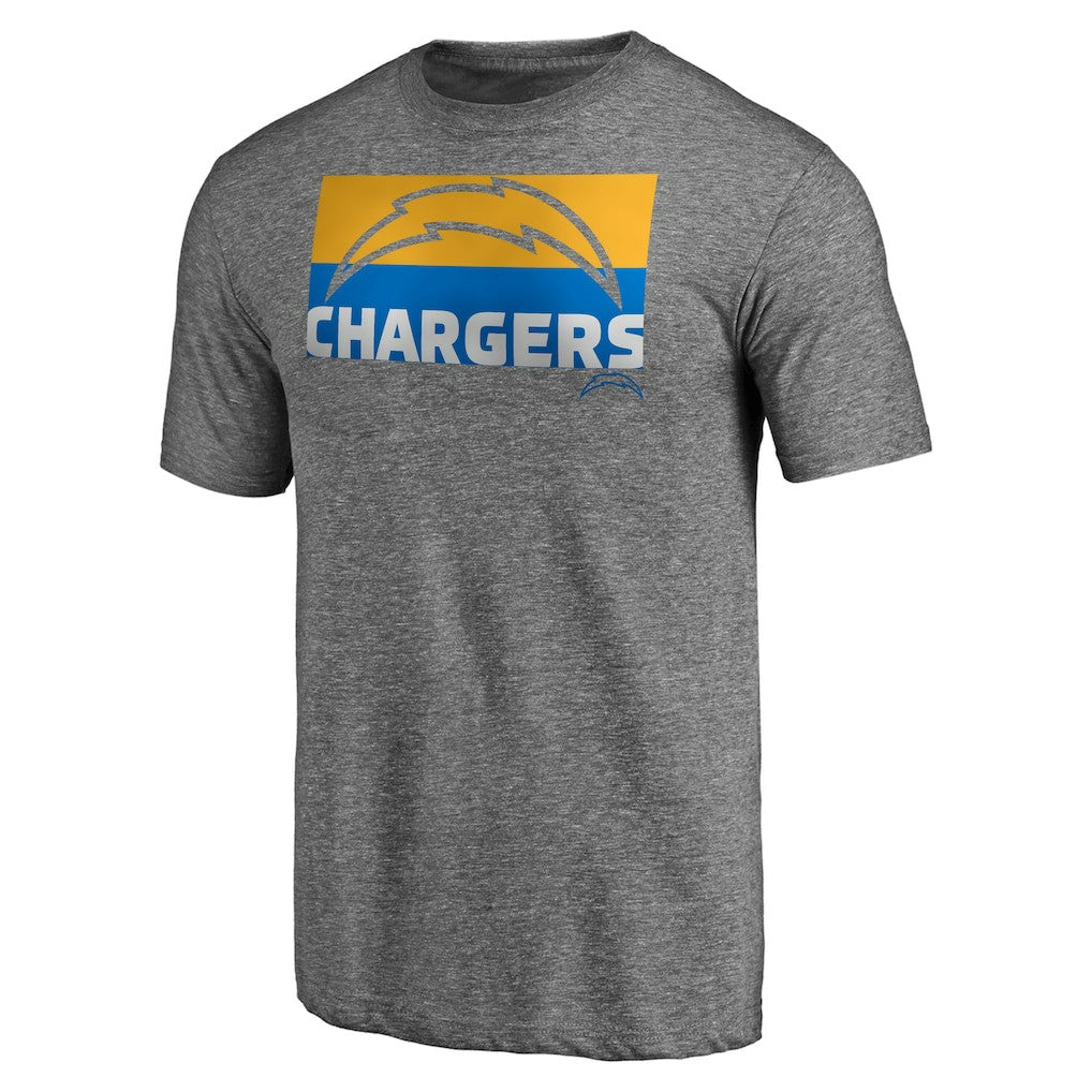 Los Angeles Chargers Square Off Tri-Blend T-Shirt Heather Gray