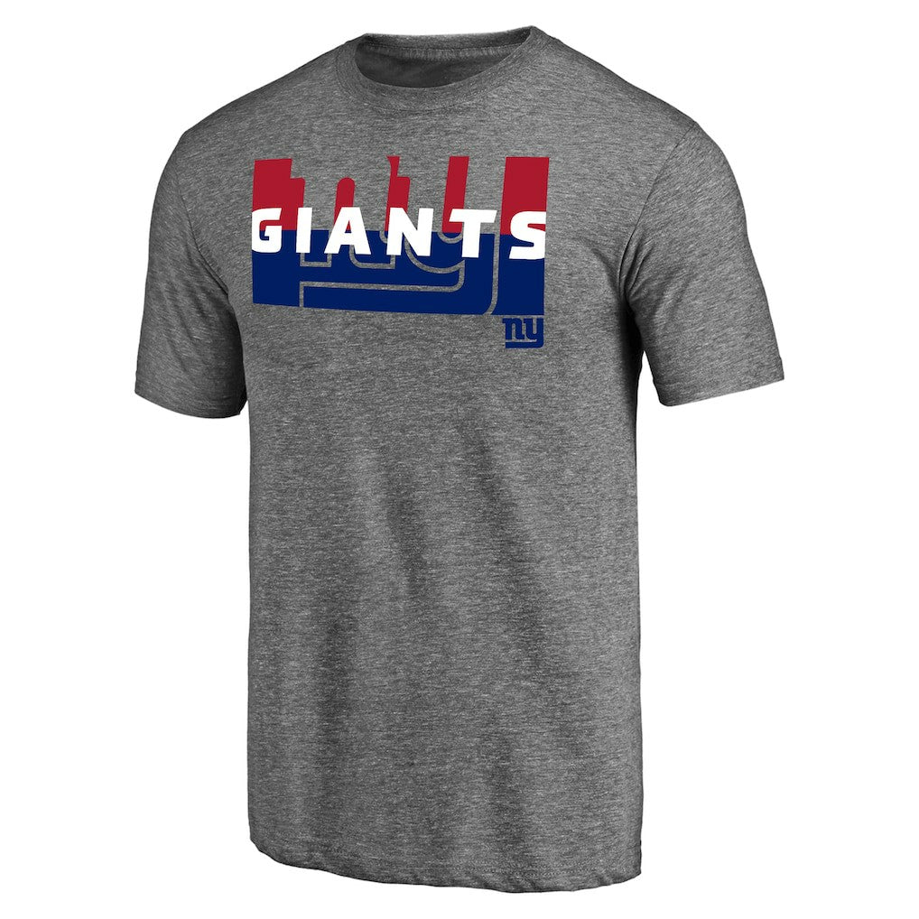 New York Giants Square Off Tri-Blend T-Shirt Heather Gray