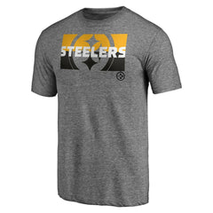 Pittsburgh Steelers Square Off Tri-Blend T-Shirt Heather Gray