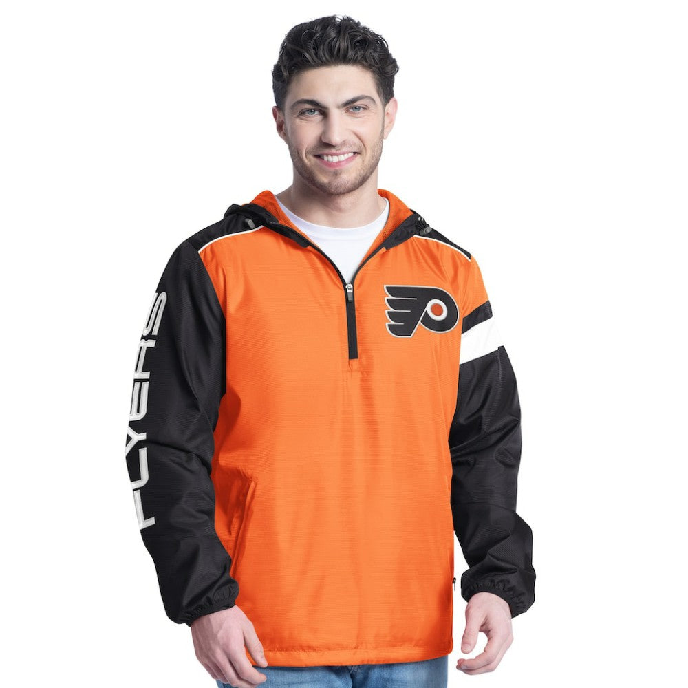 NHL Philadelphia Flyers G-III Sports by Carl Banks Lateral Half-Zip Hoodie Jacket - Orange/Black