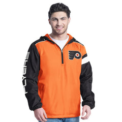 NHL Philadelphia Flyers G-III Sports by Carl Banks Lateral Half-Zip Hoodie Jacket - Orange/Black