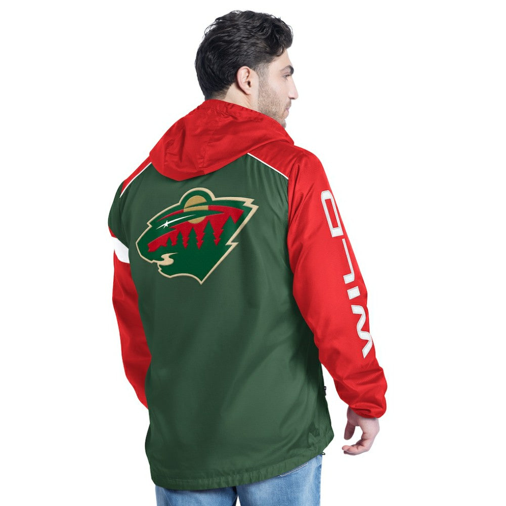 NHL Minnesota Wild G-III Sports by Carl Banks Lateral Half-Zip Hoodie Jacket - Green/Red