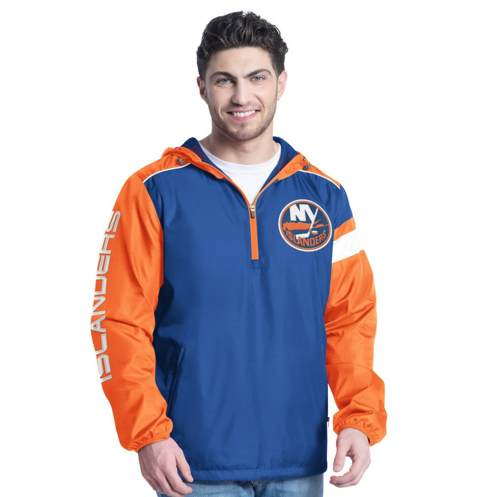 NHL New York Islanders G-III Sports by Carl Banks Lateral Half-Zip Hoodie Jacket - Royal/Orange