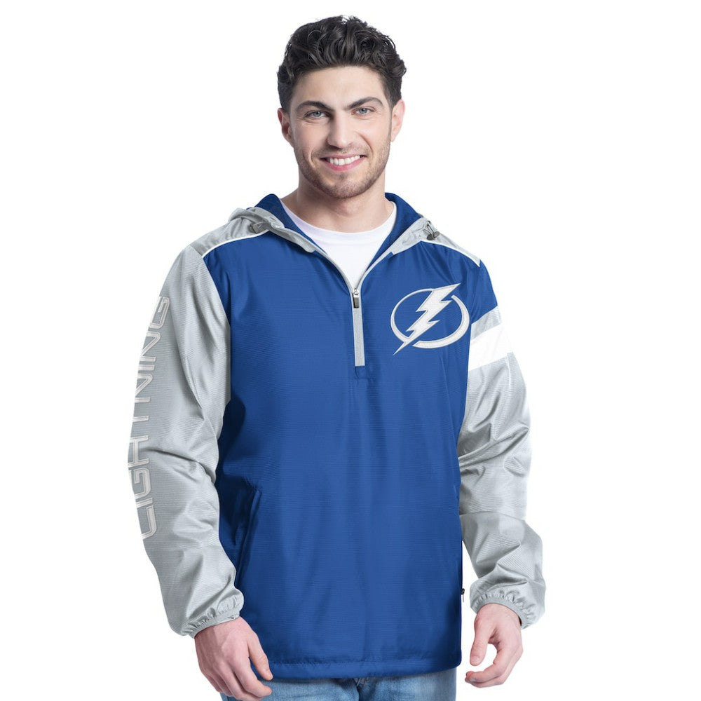 NHL Tampa Bay Lightning G-III Sports by Carl Banks Lateral Half-Zip Hoodie Jacket - Blue/Gray