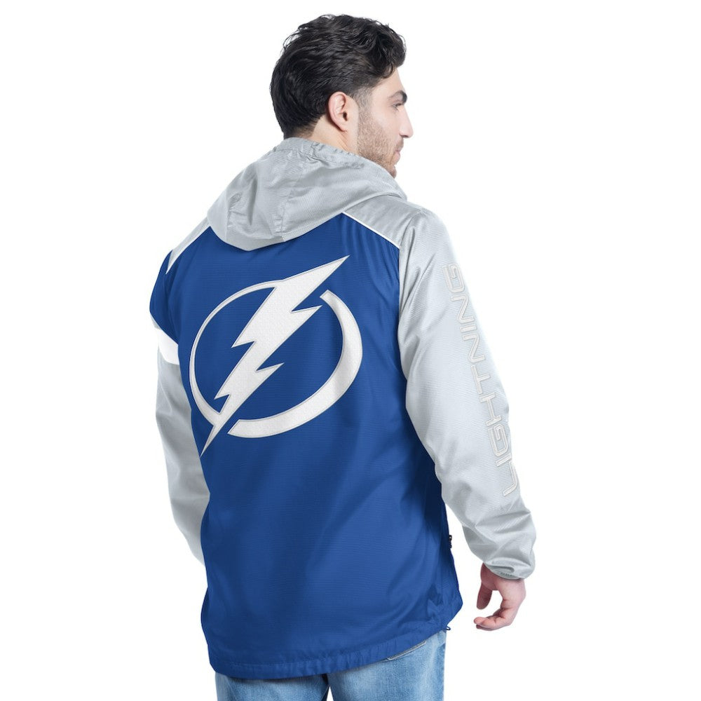 NHL Tampa Bay Lightning G-III Sports by Carl Banks Lateral Half-Zip Hoodie Jacket - Blue/Gray