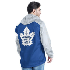 NHL Toronto Maple Leafs G-III Sports by Carl Banks Lateral Half-Zip Hoodie Jacket - Blue/Gray