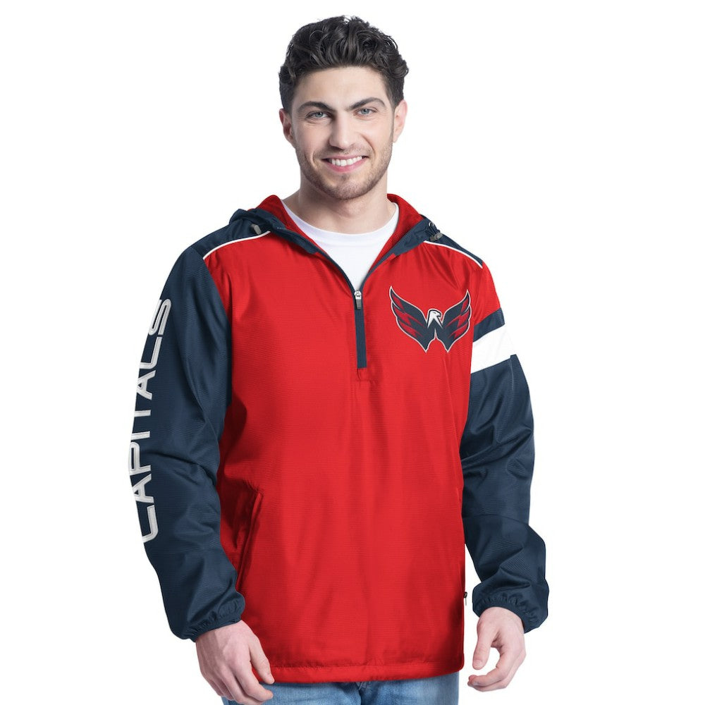 NHL Washington Capitals G-III Sports by Carl Banks Lateral Half-Zip Hoodie Jacket - Red/Navy