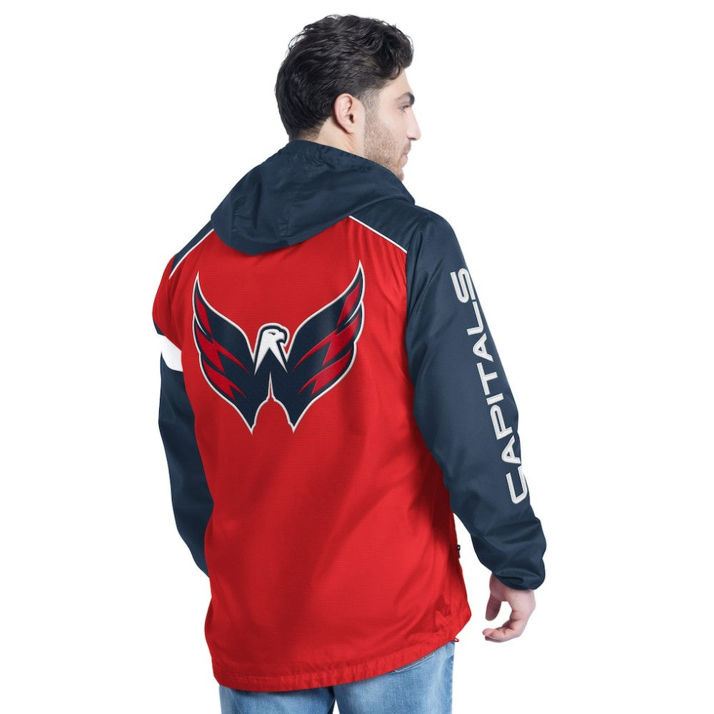 NHL Washington Capitals G-III Sports by Carl Banks Lateral Half-Zip Hoodie Jacket - Red/Navy