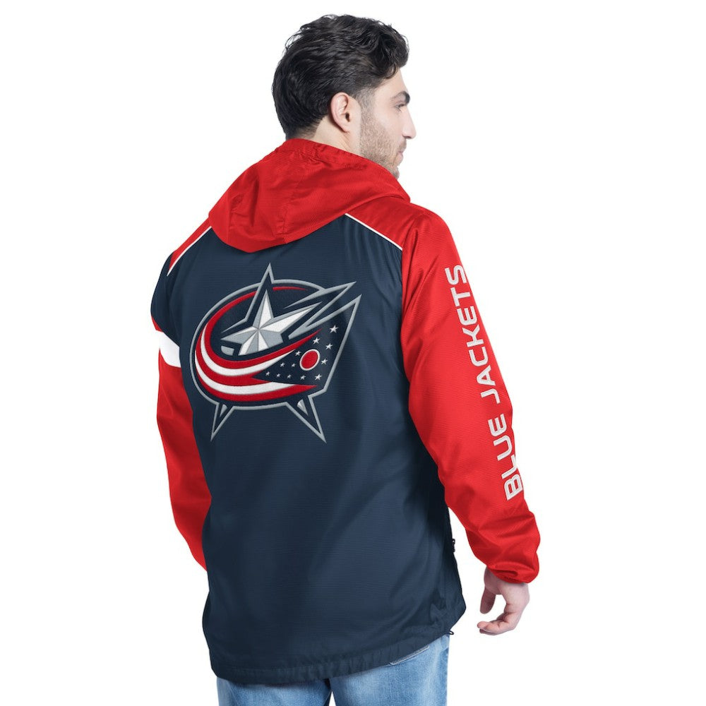 NHL Columbus Blue Jackets G-III Sports by Carl Banks Lateral Half-Zip Hoodie Jacket - Navy/Red