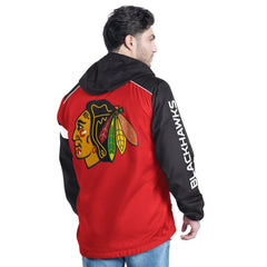 NHL Chicago Blackhawks G-III Sports by Carl Banks Lateral Half-Zip Hoodie Jacket - Red/Black