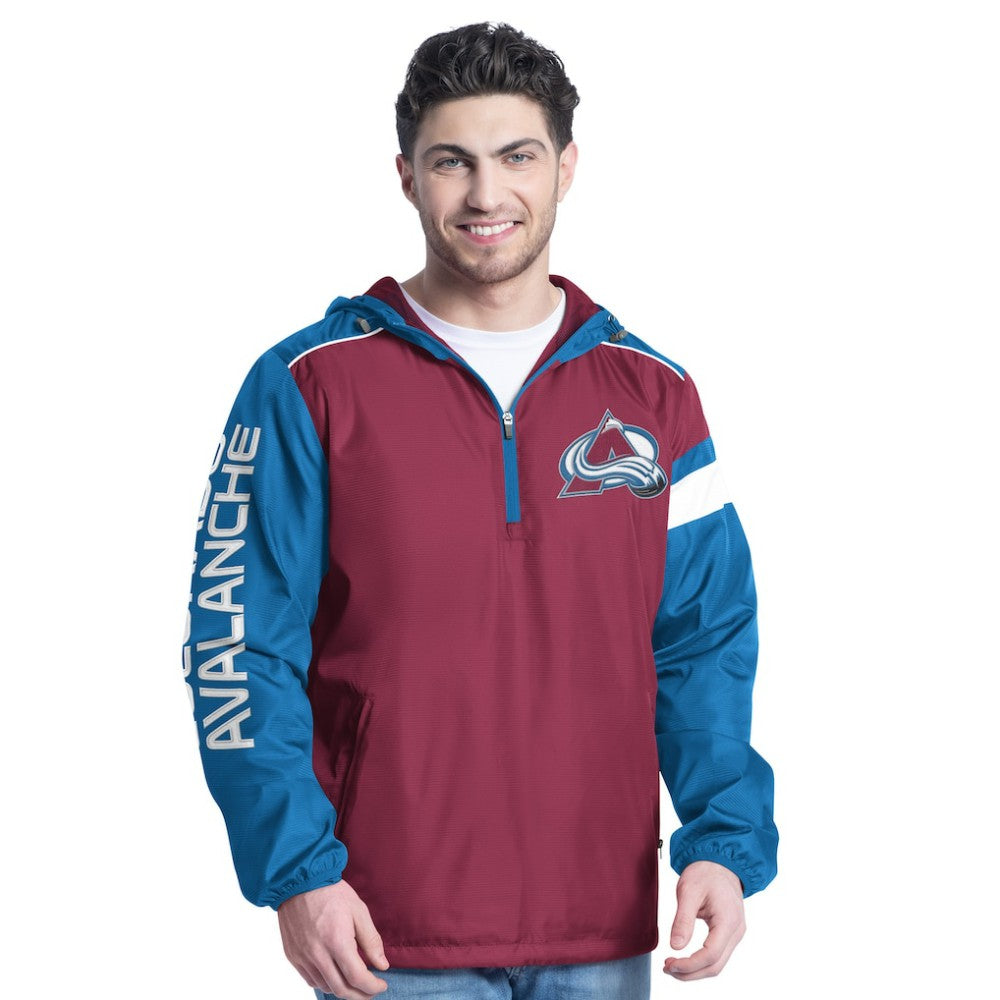 NHL Colorado Avalanche G-III Sports by Carl Banks Lateral Half-Zip Hoodie Jacket - Burgundy/Navy