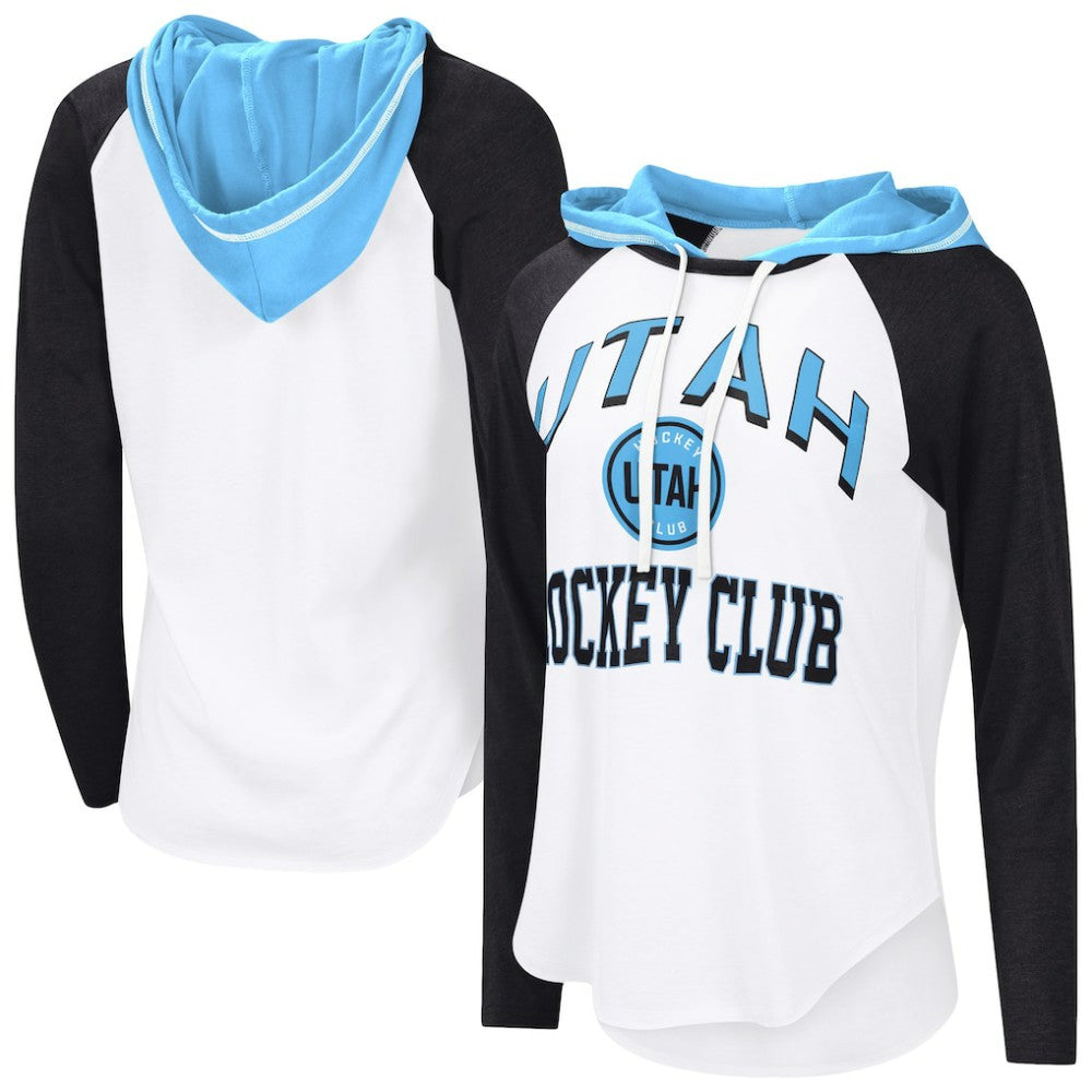 NHL Utah Mammoth G-III 4Her by Carl Banks Women's VIP Raglan Long Sleeve Hoodie T-Shirt - White