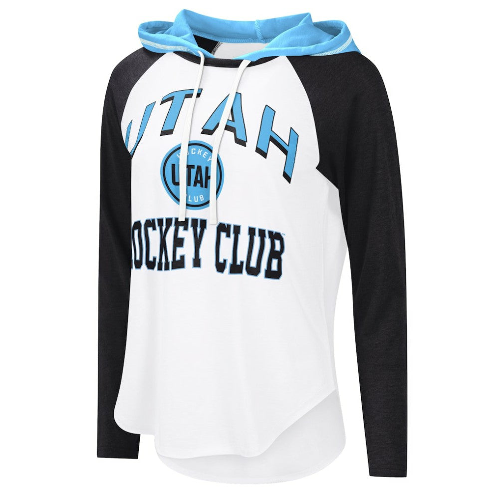 NHL Utah Mammoth G-III 4Her by Carl Banks Women's VIP Raglan Long Sleeve Hoodie T-Shirt - White