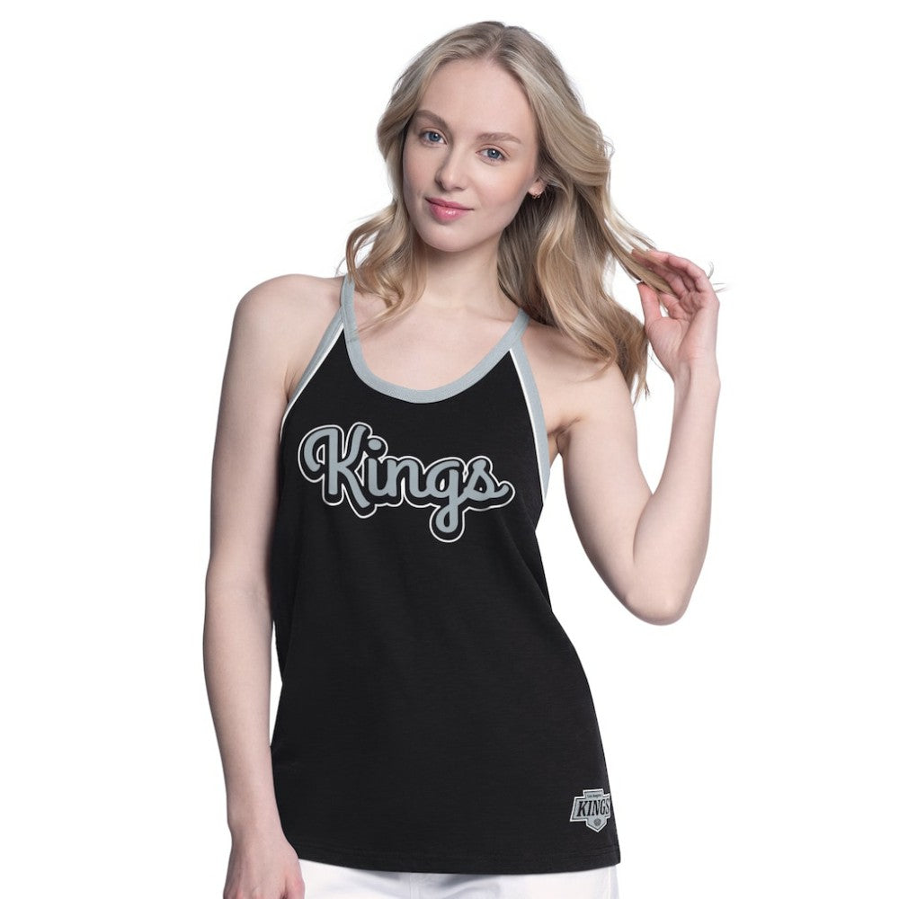 NHL Los Angeles Kings G-III 4Her by Carl Banks Women's Curveball Racerback Scoop Neck Slub Tank Top - Black