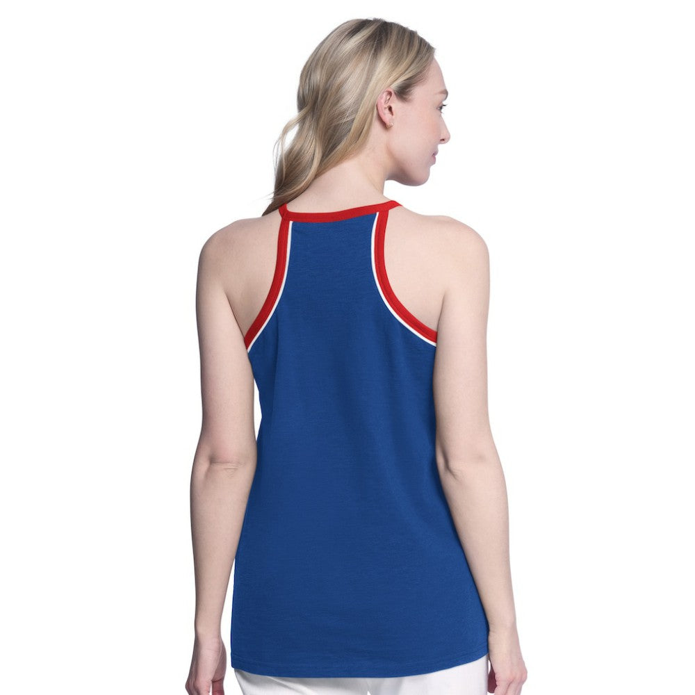 NHL New York Rangers G-III 4Her by Carl Banks Women's Curveball Racerback Scoop Neck Slub Tank Top - Blue