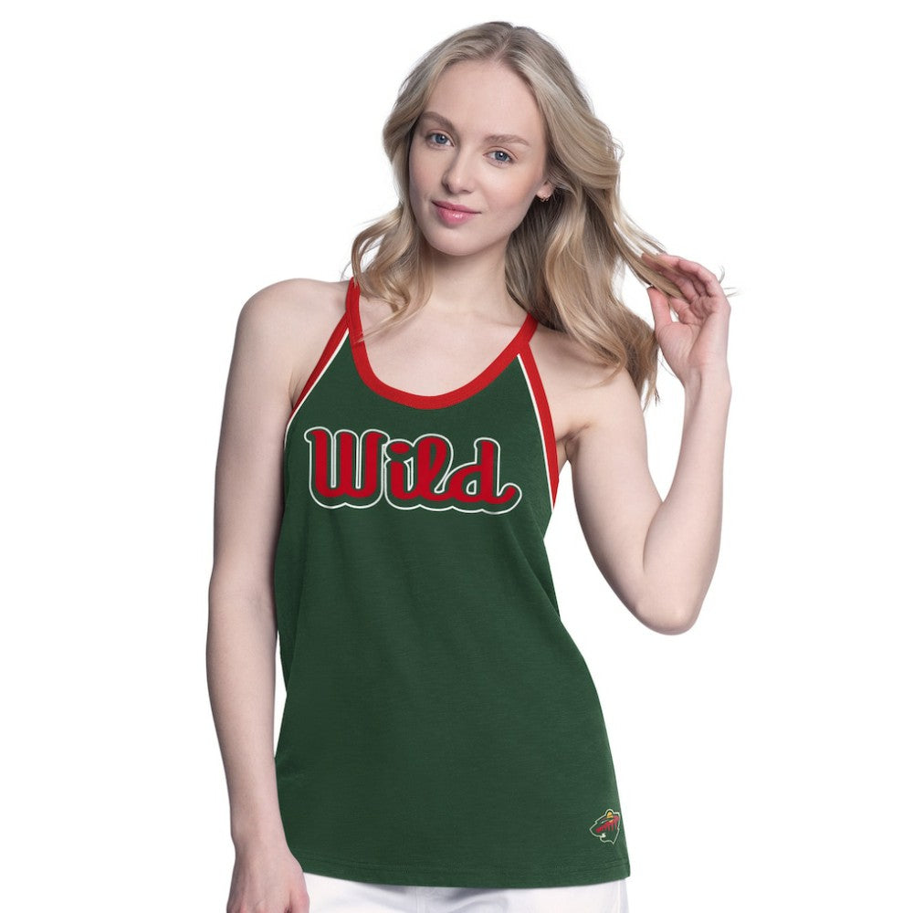 NHL Minnesota Wild G-III 4Her by Carl Banks Women's Curveball Racerback Scoop Neck Slub Tank Top - Green