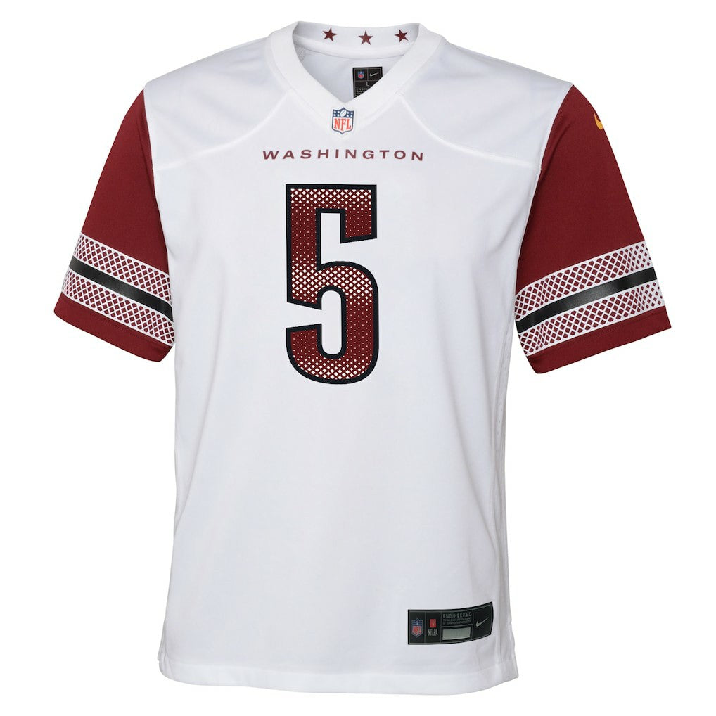 Jayden Daniels Washington Commanders Youth Game Jersey White