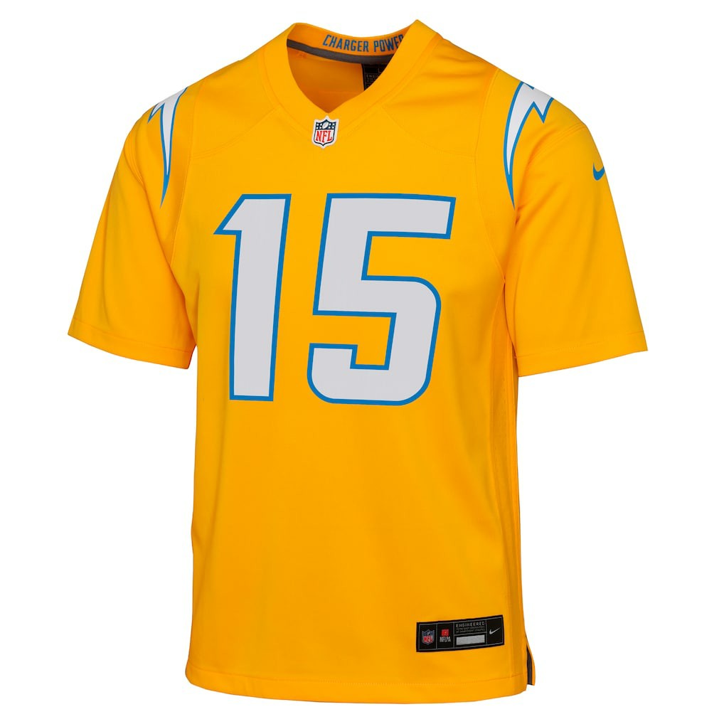Ladd McConkey Los Angeles Chargers Youth Alternate Charger Power Game Player Jersey Gold
