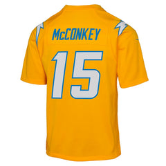 Ladd McConkey Los Angeles Chargers Youth Alternate Charger Power Game Player Jersey Gold