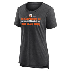 Baltimore Orioles Women's Power Swing Tri-Blend T-Shirt - Gray T-shirts