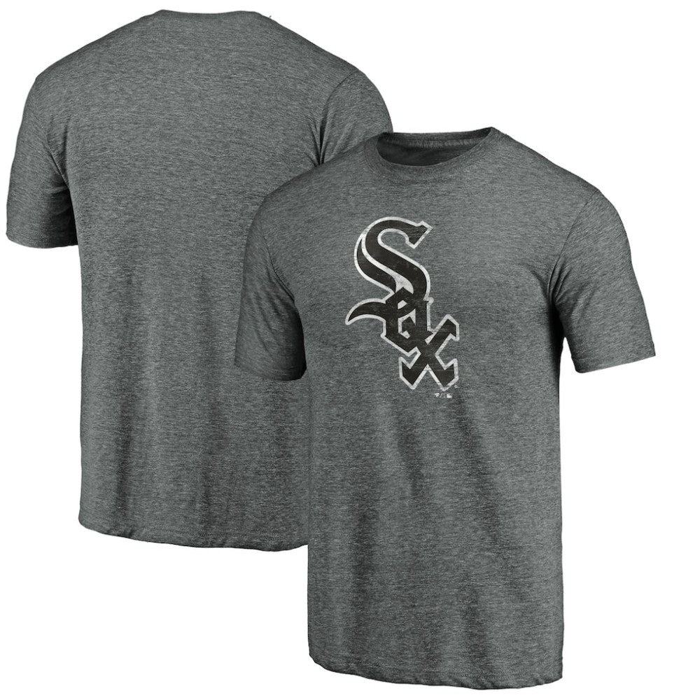 Chicago White Sox Weathered Official Logo Tri-Blend T-Shirt - Heather Gray T-shirts