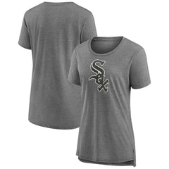 Chicago White Sox Women's Weathered Official Logo Tri-Blend T-Shirt - Gray T-shirts