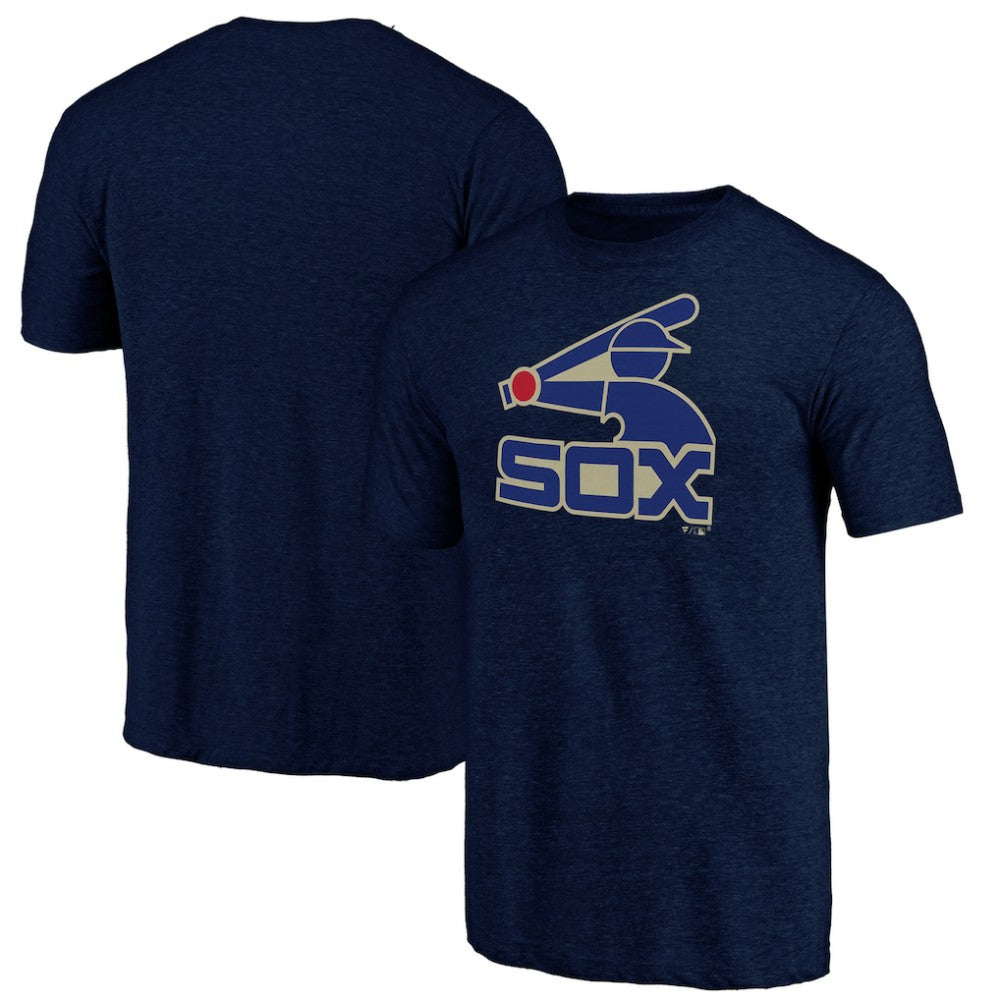 Chicago White Sox Cooperstown Official Logo Tri-Blend T-Shirt - Navy T-shirts
