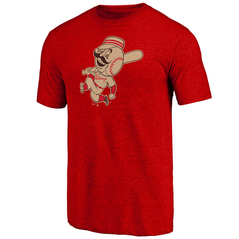 Cincinnati Reds Cooperstown Official Logo Tri-Blend T-Shirt - Red T-shirts
