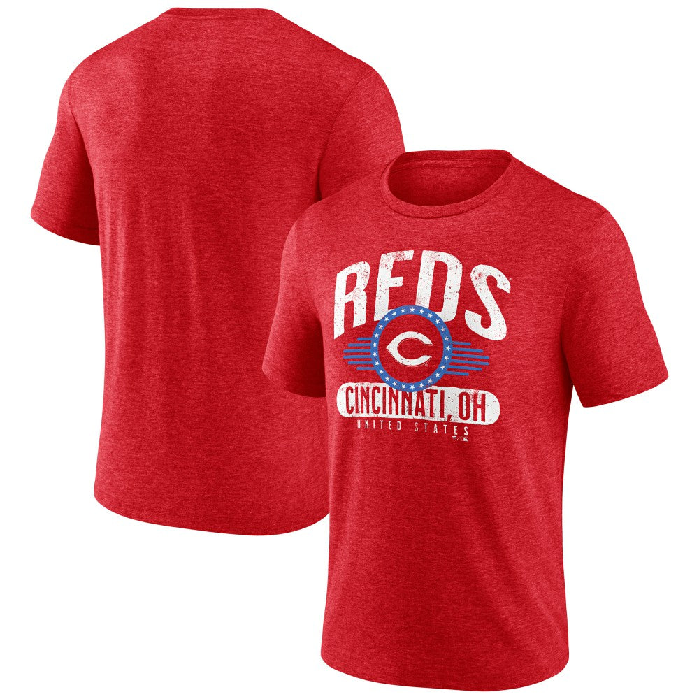 Cincinnati Reds Badge of Honor Tri-Blend T-Shirt - Red T-shirts