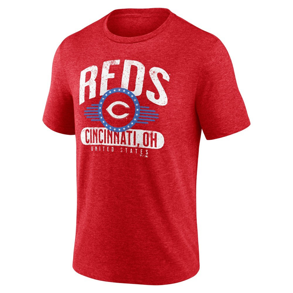 Cincinnati Reds Badge of Honor Tri-Blend T-Shirt - Red T-shirts