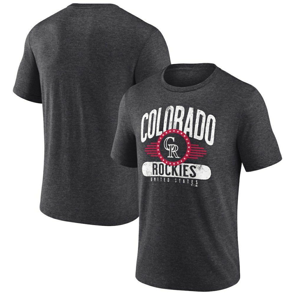 Colorado Rockies Badge of Honor Tri-Blend T-Shirt - Charcoal T-shirts