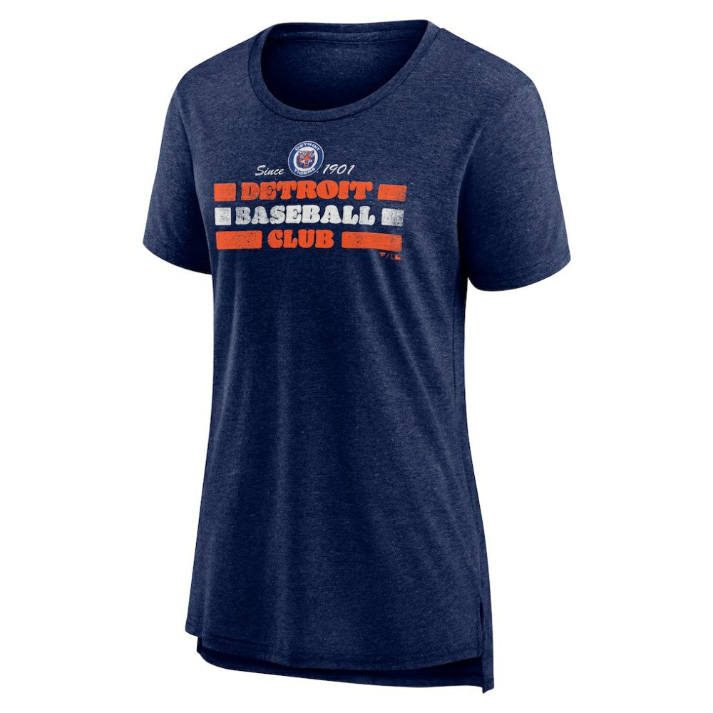 Detroit Tigers Women's Power Swing Tri-Blend T-Shirt - Navy T-shirts