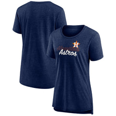 Houston Astros Women's Practice Time Tri-Blend T-Shirt - Navy T-shirts